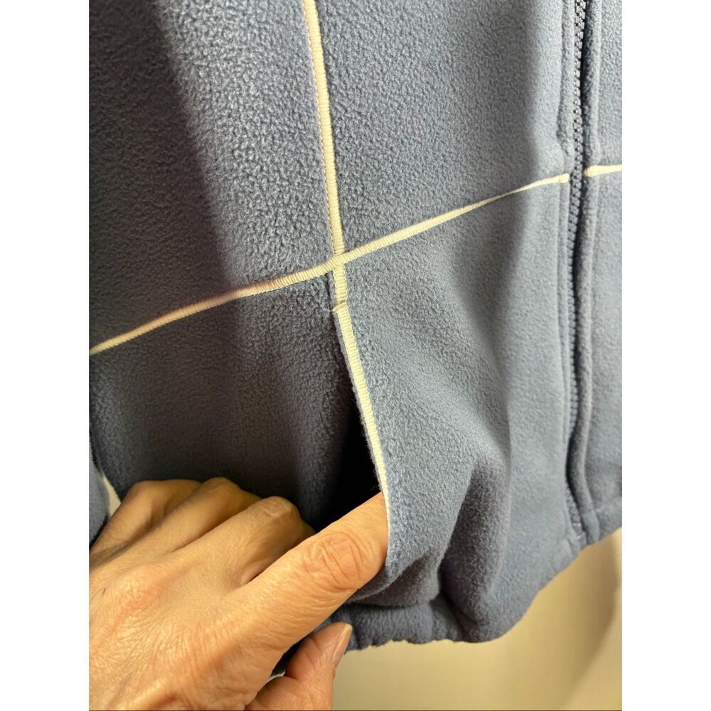 ALO Polar Fleece Game Time Full Zip Jacket in Bluestone/White Size S - Picture 7 of 7